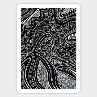 Abstract Dreaming Black and White Ink Sticker